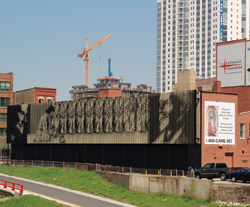 BROTHER MARK ELDER’S MURAL, "The Mandatum," is seen by tens of thousands daily from Chicago's Kennedy Expressway.