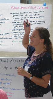 Soeur Alison McCrary, C.S.J. lors d’une session du congrès Giving Voice de 2011 (giving-voice.org), une organisation pour les soeurs de moins de cinquante ans, qui a eu lieu à Loyola University de Chicago.