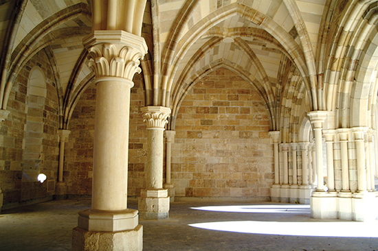 The reconstructed medieval section of the new church.