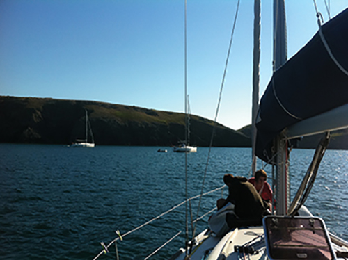 Sailors on a vocation discernment retreat enjoy a stopover.