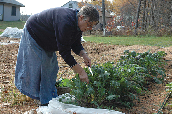 Sister Elizabeth Wagner working in the garden