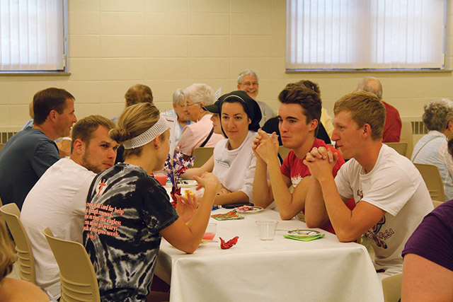Vision 2020 Ocken 4 Discernment: Three things I pray Sister Fidelis Marie Lanowich, O.S.B. takes part in a community-parish event at Immaculata Monastery.