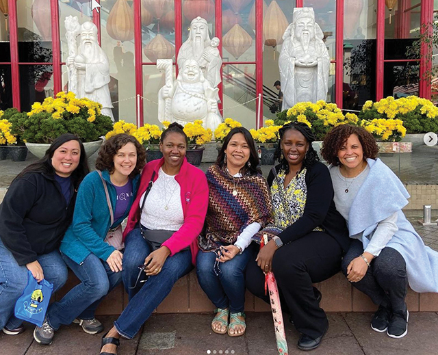 Sisters who belong to Giving Voice, an organization for younger sisters, gather during a retreat.