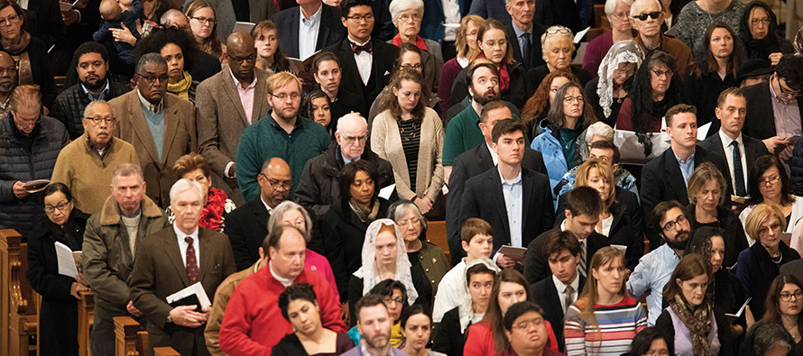 Large group at Mass