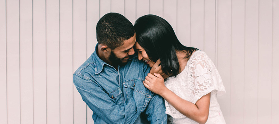 Happy young couple embracing