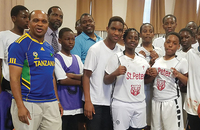 Father Honest Munishi, C.S.Sp. with youth during a basketball competition at St. Edward Parish in Baltimore.Father Honest Munishi, C.S.Sp. with youth during a basketball competition at St. Edward Parish in Baltimore.