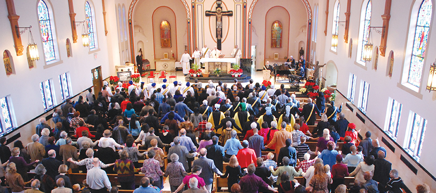 Large group at Mass